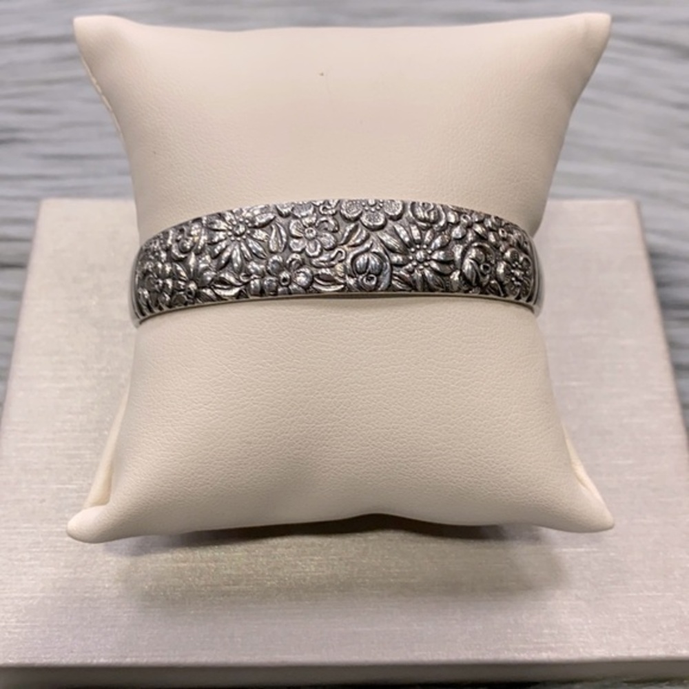Towle Sterling Silver Contessina Floral Cuff Bracelet c1965